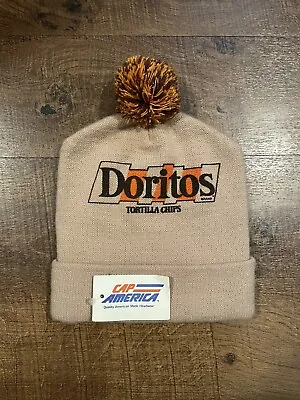 Vintage Doritos Tortilla Chips Stocking Cap Knit Beanie Hat W/Pom-Pom Made USA • $34.99