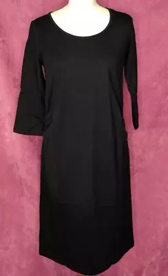 Mamalicious Black Maternity Dress Size L Half Sleeves Organic Cotton BNWT • $12.37