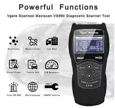 Maxiscan Vgate VS890S OBD2 Diagnostic Scanner SCAN Tool Car Code Reader (T) • $69.68