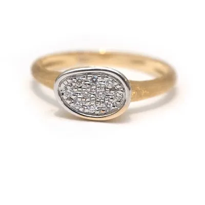 New Marco Bicego Lunaria Diamond East West Ring In 18K Yellow Gold Size 7.5 • $1175