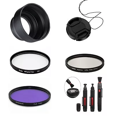 $32.44 • Buy 72mm Camera Bundle Collapsible Lens Hood Cap UV CPL FLD Filter For Sony Lens