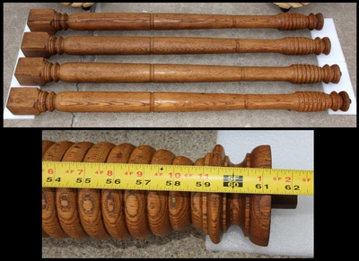 $1195 • Buy Set Of 4 Antique Solid Oak 61  Porch Posts Pillars Columns Colonnade Salvage