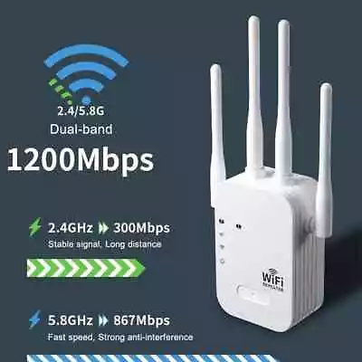 1200Mbps WiFi Range Extender Repeater Wireless Amplifier Router Signal Booster • $17.29