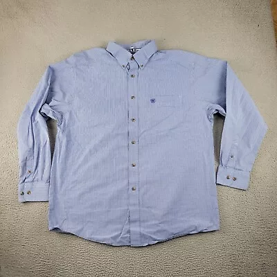 Ariat Shirt Mens Extra Large Blue Button Down Chore Workwear Western Rodeo • $35