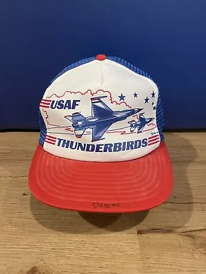 Vintage 1984 United States Air Force Thunderbirds Snapback Trucker Hat • $7.99