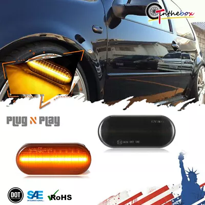 Smoked Amber LED Front Fender Side Marker Lights For VW Golf Mk4 Bora Polo Jetta • $9.99