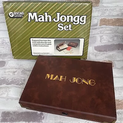 VINTAGE MAH JONG SET GIBSONS GAMES Open Box TILES NEW AND SEALED • £44.99