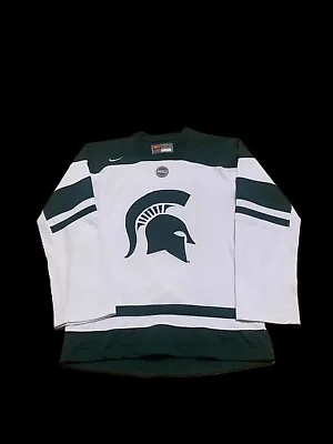 Michigan State Spartans Nike Hockey Jersey Mens Size Youth 18-20 Fits Medium Men • $55