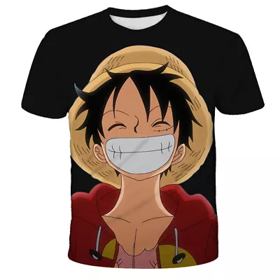 Mens Anime One Piece Monkey.D.Luffy Short Sleeve T-Shirt Clothes For Adult • $17.99