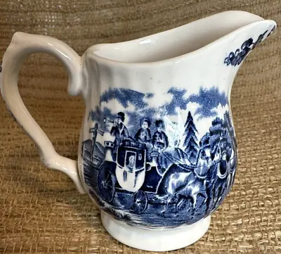 Staffordshire Ware Myott Royal Mail Creamer 6oz Blue • $6.99