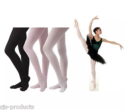 £4.29 • Buy Girls Kids Childrens BALLET DANCE TIGHTS Pink White Footless Footed Convertible