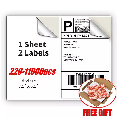 220-8800 Premium 8.5x5.5 Square Corner Shipping Labels Half Sheet Self Adhesive • $239.99