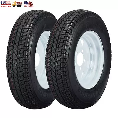 2x Trailer Tires On Rim ST175/80D13 175/80 D 13 LRC 5 Lug White Spoke Wheel New • $159.99