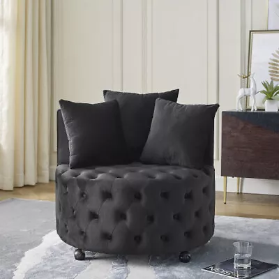 Velvet Upholstered Swivel Chair Accent Chair Modern Comfy Sofa Living Room Chair • $230