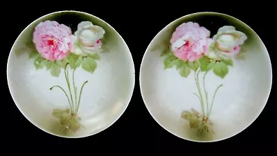 2 ~ 6  Antique Vintage Bavaria Cabinet Plate Pink Roses • £18.86
