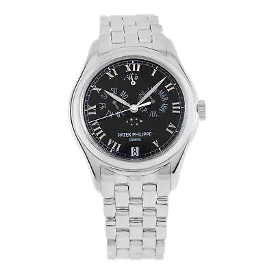 Patek Philippe Annual 5036g 18k White Gold Black Dial 36mm Automatic Watch • $40560