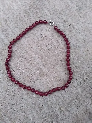 £10 • Buy Red Garnet Bead Necklace