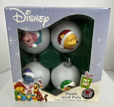 POOH AND PALS Color Changing Light Ornament Set Disney Holiday Decor 2004 NOS • $39.90