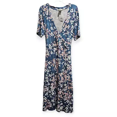 NWT MATTY M Dress SIZE XL Blue Floral Tie Back • $19.99