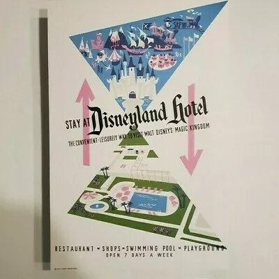 Disneyland Hotel Poster Authentic Disney 12x18 Walt Disney's Magic Kingdom • $40