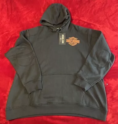 HARLEY DAVIDSON 120TH ANNIVERSARY Dirt Bike Mens Black Pullover Hoodie Size 3XL • $28