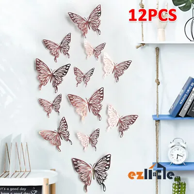 $5.99 • Buy 24Pcs 3D DIY Wall Decal Stickers Butterfly Home Room Art Decor Mix Colourful