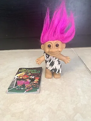 Vintage Troll Doll Caveman RUSS Pink Hair Brown Eyes 18361 Comes With Booklet • $5.99