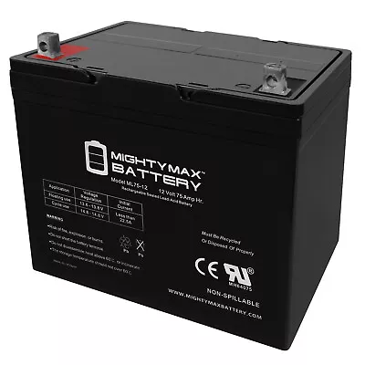 Mighty Max 12V 75Ah Replacement Battery For BCI Group 24M Starting Marine & RV • $149.99