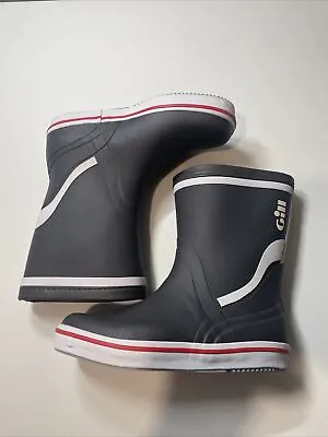 Gill Short Sea Marine Boots Grey/white Size 5.5 Non Marking Sole Ultra Grip • £27.50