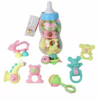 Baby Rattle Teether Toy Set Newborn Toys With Giant Bottle Gift For Baby • £9.75