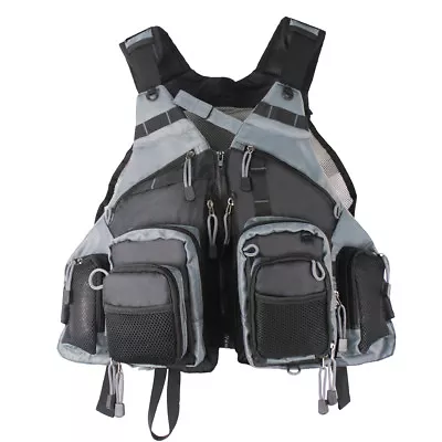 Fly Fishing Mesh Vest General Size Adjustable Mutil-Pocket Breathable Vest • $33.29