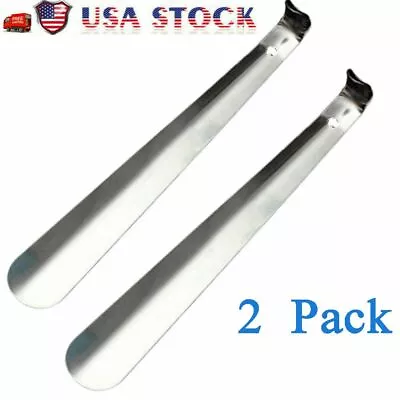 2X Extra Long Handle Shoe Horn Stainless Steel 22  Handled Metal Shoehorn Horns • $14.87