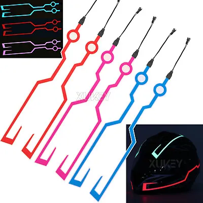 3 Mode LED Light Strip Motorcycle Helmet Night Riding Signal Flashing Stripe Bar • £5.82