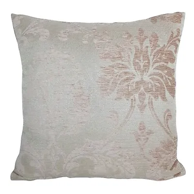 Rose Gold Damask Super Thick Chenille Upholstery Fabric Cushion Covers 18x18  • £3.99