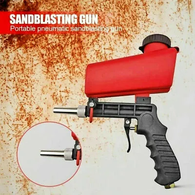 1/4  Air Sandblasting Gun Hand Held Sand Portable Blaster Shot Media Blasting • $17.63