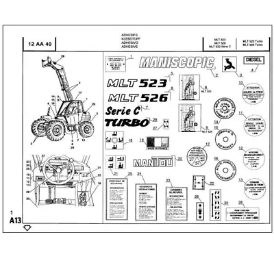 Manitou MLT523 Serie C Parts Catalog • £29.99