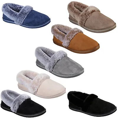 £29.95 • Buy Skechers Womens Slippers Memory Foam Lined Faux Suede Fur Comfort Shoes