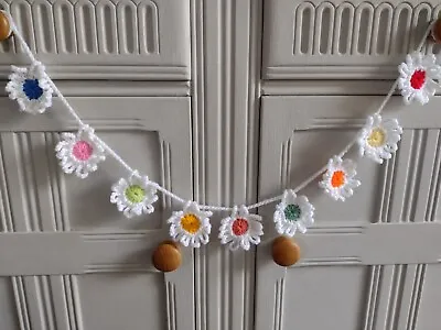 £5.75 • Buy 🌼Pretty Handmade Crochet Daisy Bunting/Garland - Teacher Gift Nursery Bedroom🌼
