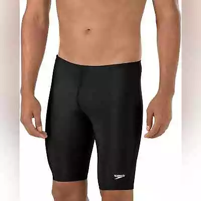 Speedo Men's 34 Swimsuit Jammer Prolt Solid Black UV Protection NEW • $24.99