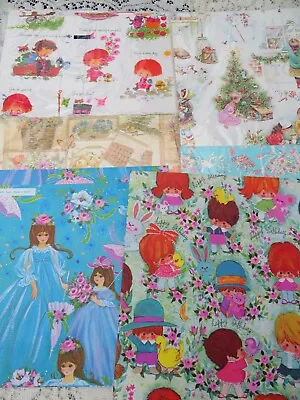 Vintage Wrapping Paper 6 Designs  Birthday Christmas All Occasion Bridal UNUSED • $5.99