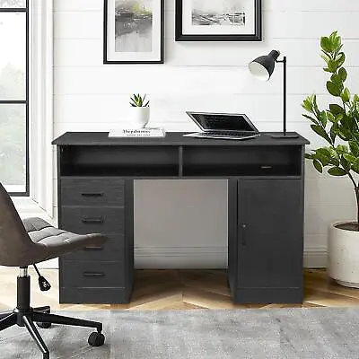 Computer Gaming Desk Corner Desk Home Office Table W/ File Drawer Cabinet • $81.98