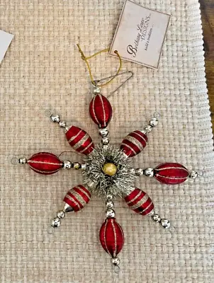Bethany Lowe Red & Gold Starburst Christmas Ornament 7  T LC2432 NWT • $12