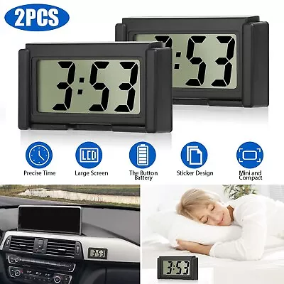 2x Mini Digital LCD Table Auto Car Dashboard Desk Date Time Calendar Small Clock • $9.48