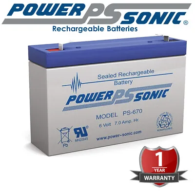 Powersonic 7Ah AGM SLA 6 Volt Sealed Rechargeable Battery • $36.90