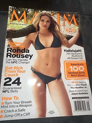 Maxim Magazine September 2013 Ronda Rousey Sharni Vinson Rachel Bilson Aaron Pau • $5