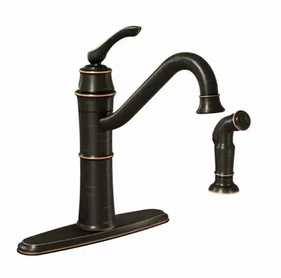 Moen Wetherly High-Arc Kitchen Faucet W/ Side Spray 87999RB Mediterranean Bronze • $119.99