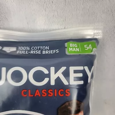 $15.99 • Buy Jockey Classic White 2 Full Rise Briefs Mens Size 54 NEW Big Man Staycool Tech