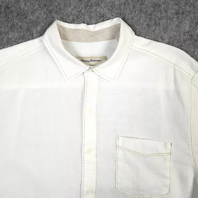 Tommy Bahama Linen Shirt Mens Medium White Camp Beachwear Vacation Cruise Resort • $31