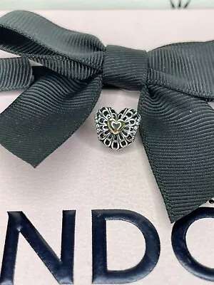 £16 • Buy Genuine Pandora Silver & Gold Moments Filigree Heart Charm (limited Edition)