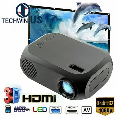 1080P HD Mini LED Projector Home Theater Cinema Multimedia USB AV HDMI US • $10.14